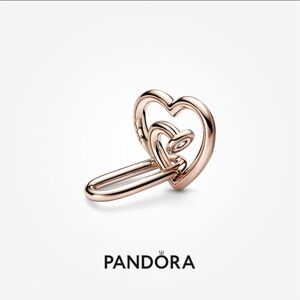 Pandora Rose Gold Plated Nailed Heart Styling doble link